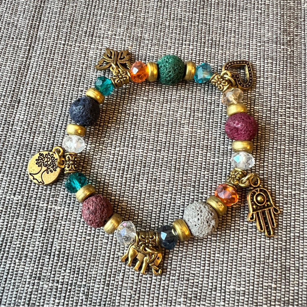 Gold and Multicolor Charm Bracelet